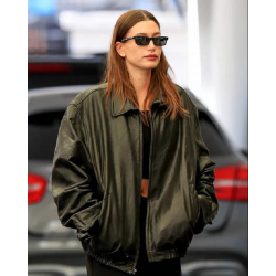 Hailey Bieber Leather Jacket